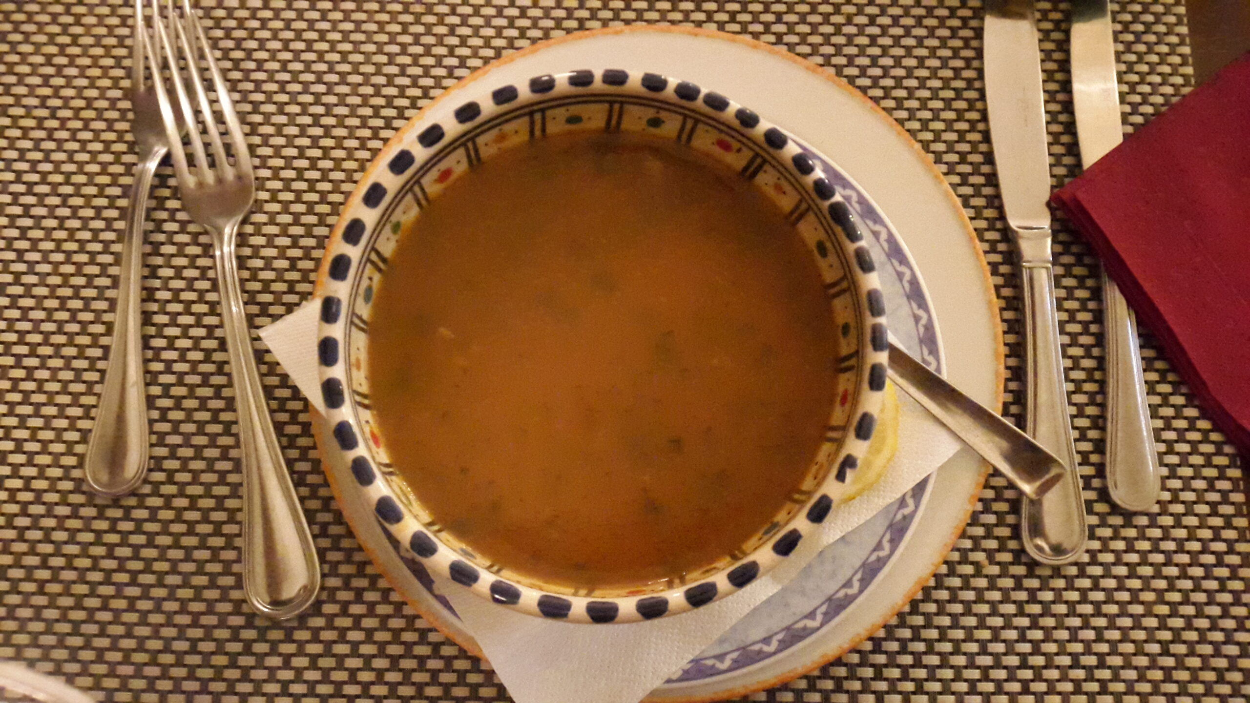 Harira opens the evening in Morocco, and the herb quantity surprises people